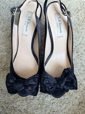 LK Bennett Black Bow Slingback Flats